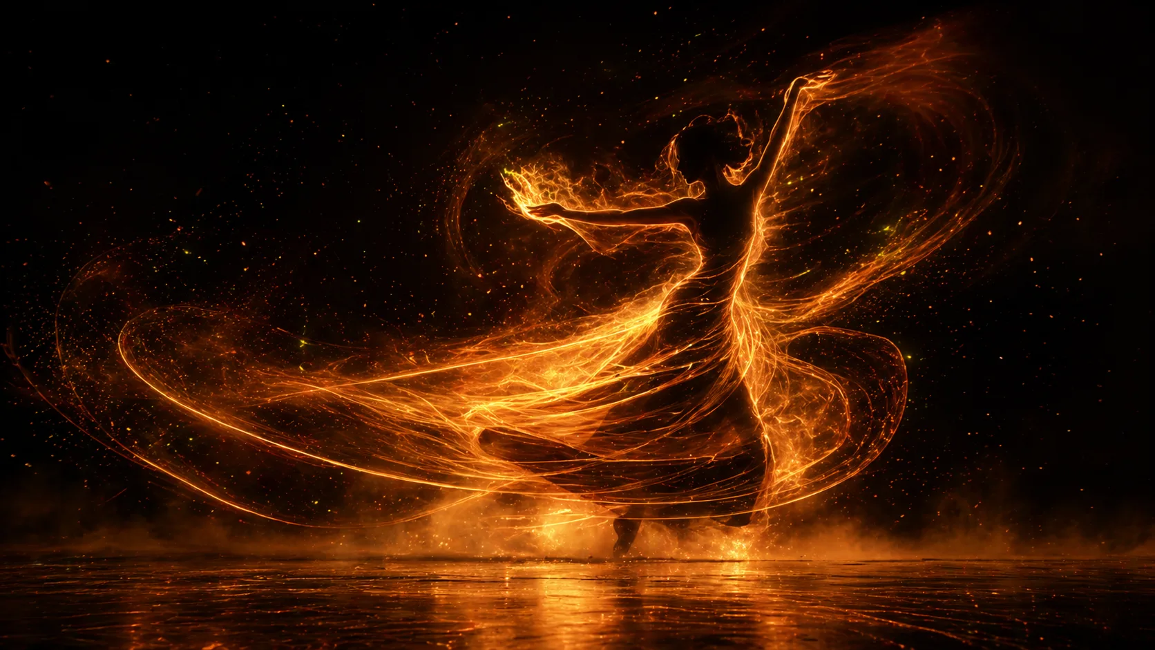 Fire dance motion frame for Kling 2.0