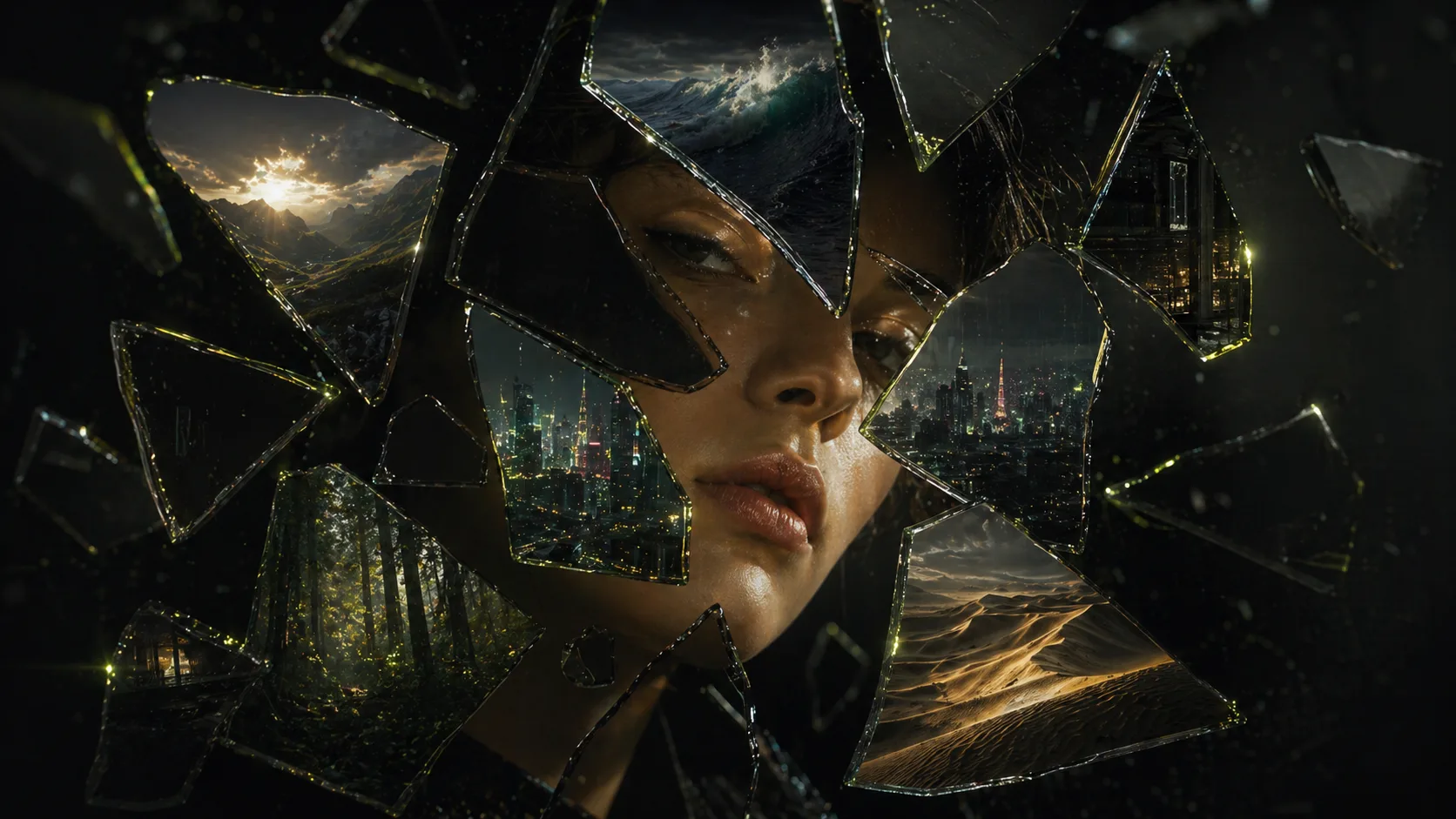 Fractured portrait for Wan 2.7