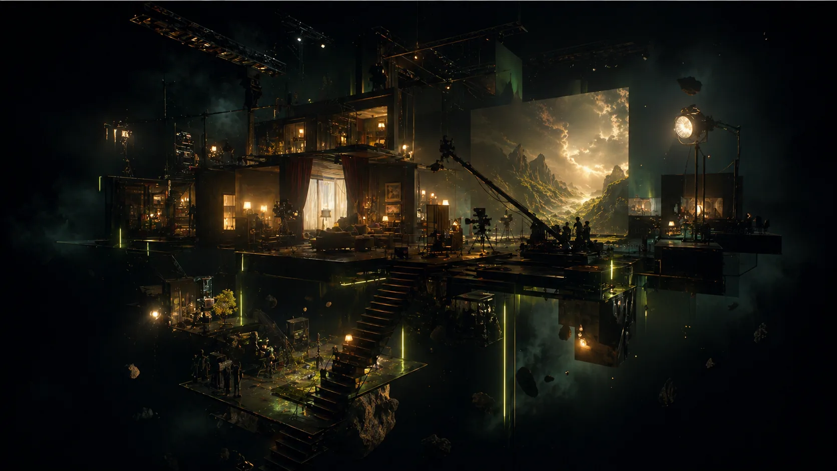 Surreal film studio generated for Stuvio